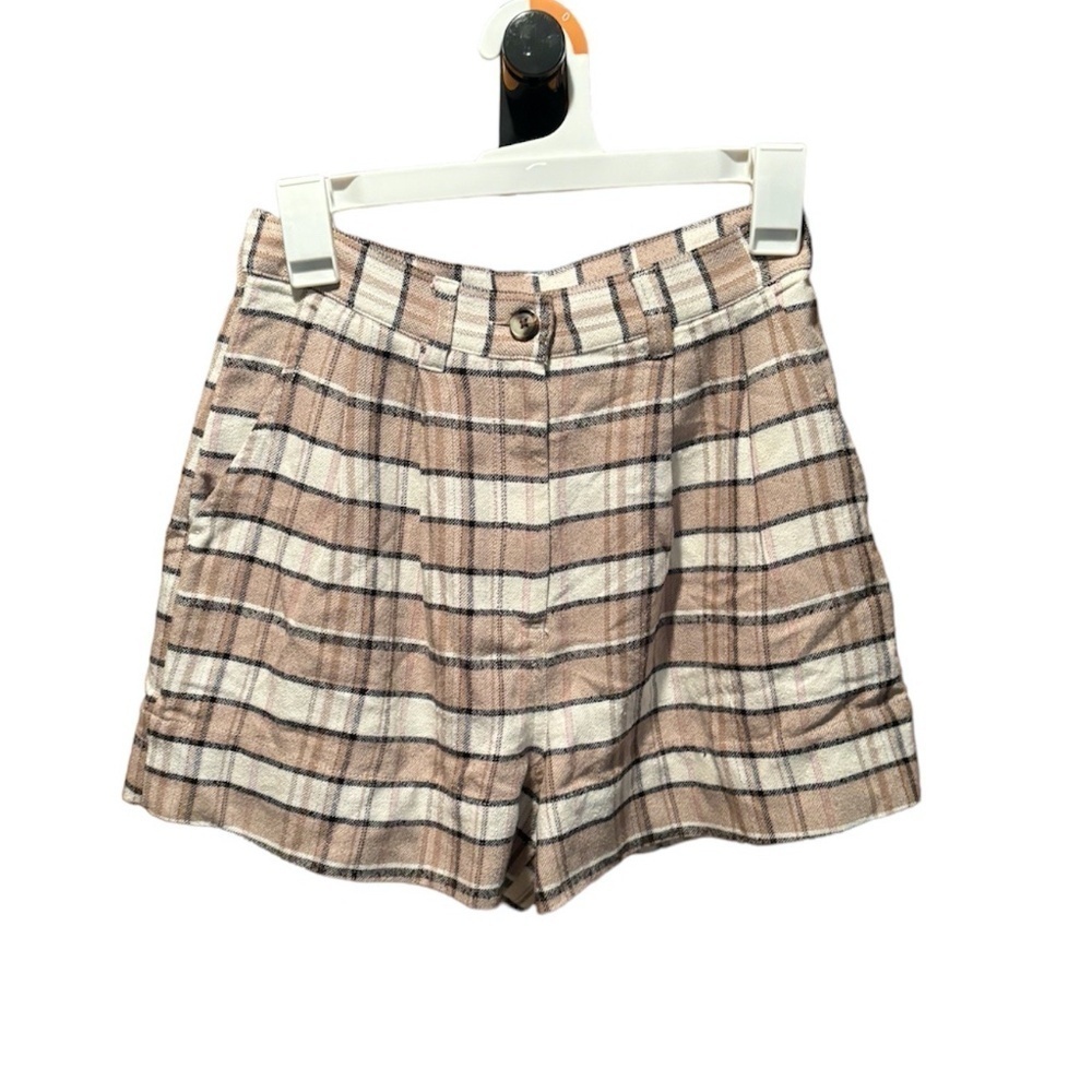 Treasure & Bond Beige Plaid Chanterelle Shorts Size 0